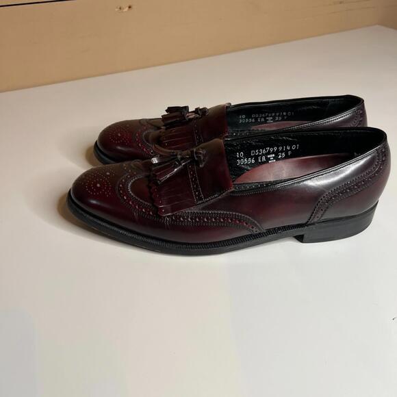 Vintage Florsheim Tassel Loafers Burgundy Leather Men’s Size‎ 10 main image 4